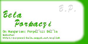 bela porpaczi business card